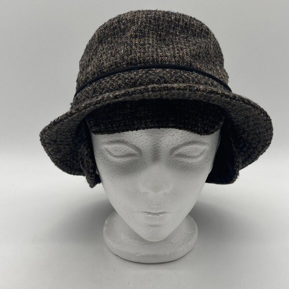 Tilley Winter Hat Tilley Endurables Wool Size 7 1/2 Tweed Brown Ear Flaps - Picture 3 of 8